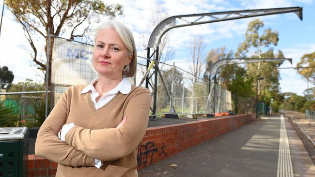 Mart130 owner Kate Anstee is calling for support to get the building at the Middle Park Light Rail Station rebuilt. Picture: Josie Hayden