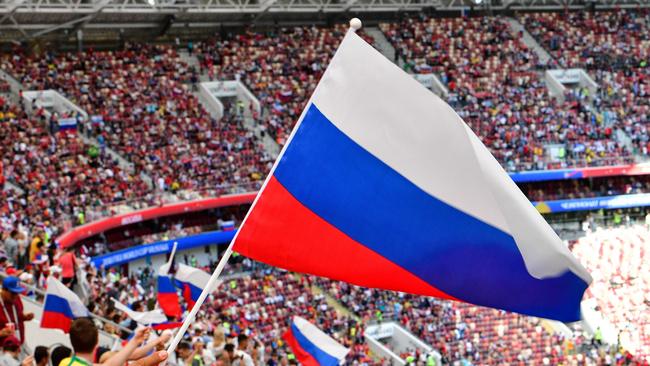 Russian supporters at the World Cup in 2018.