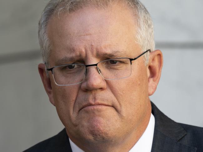 CANBERRA, AUSTRALIA - NewsWire Photos MARCH 29, 2021: Prime Minister Scott Morrison and Minister for Foreign Affairs , Marise Ann Payne hold a press conference at Parliament House, Canberra. Picture: NCA NewsWire / Martin Ollman