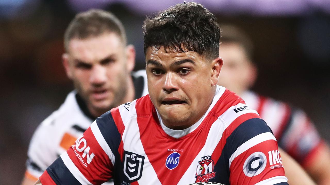 Latrell Mitchell of the Roosters during last week’s game with the Tigers 