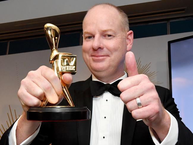 Tom Gleeson won the Gold Logie in 2019. Picture: AAP/Darren England