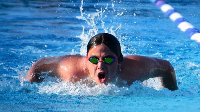 Gilroy Santa Maria College student Sean Moloney has shattered a swimming record that has stood for more than half a century. Picture: CAMERON BATES