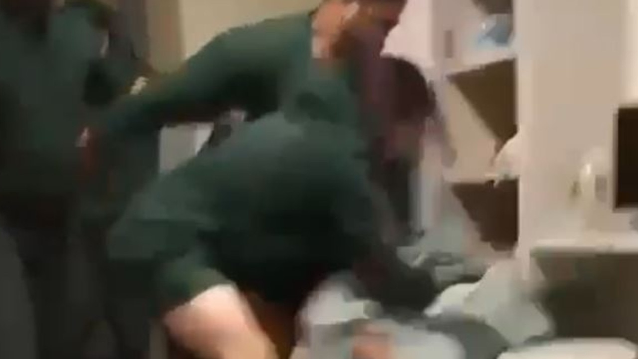 Brutal moment jail inmate is attacked by prisoners