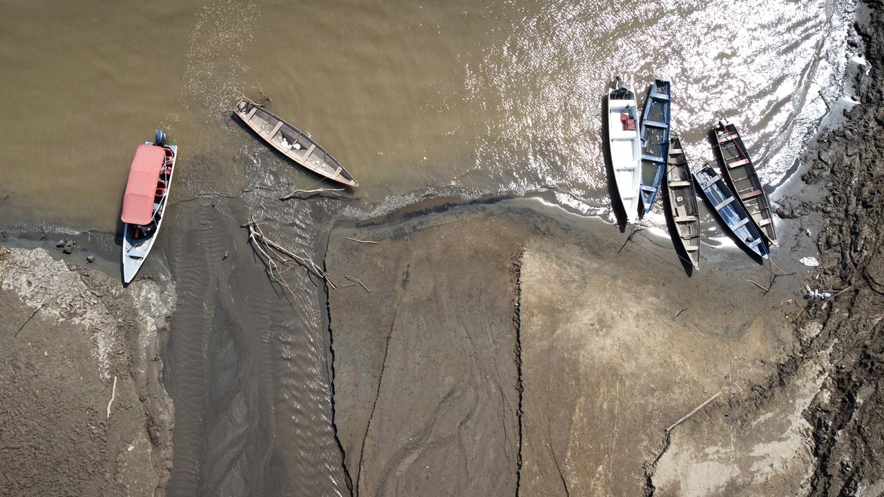 Villages have become stranded as the smaller waterways dry up. Picture: Bruno Zanardo/Getty Images
