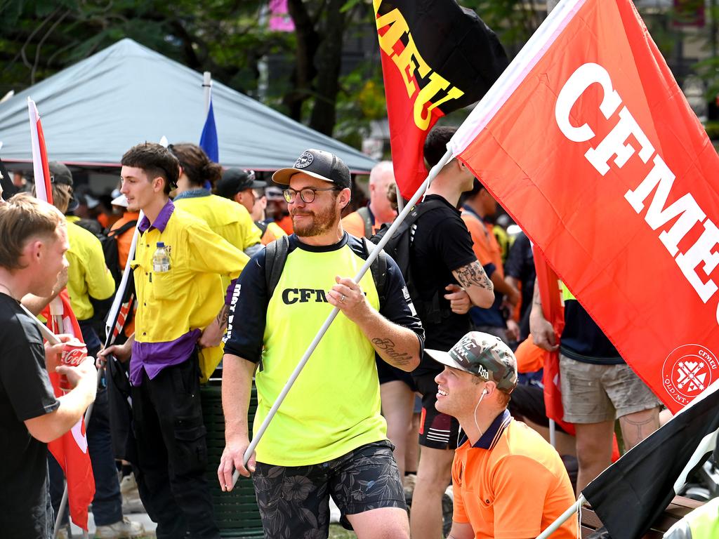 Protesters ahead of the rally. Picture: NewsWire / John Gass