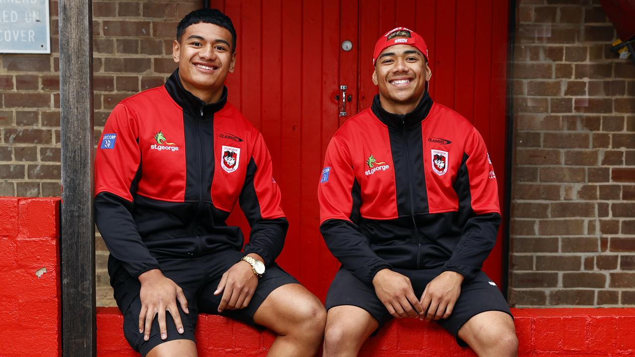 Dragons recruits Sione Finau and Haele Finau. Picture: Richard Dobson