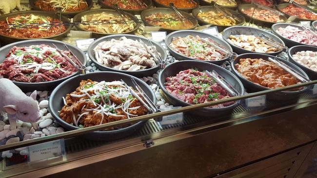 Diners were using the same utensils to serve food at the Korean buffet restaurant in Strathfield.