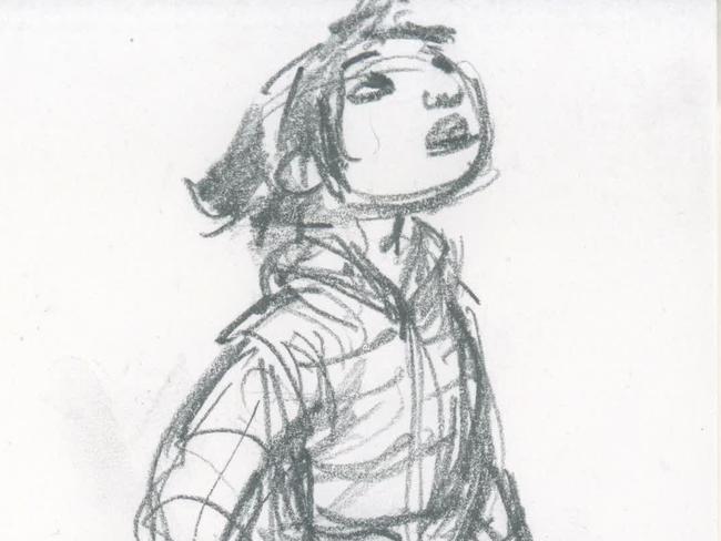 One of Keane’s early drawings of Fei Fei. Picture: Netflix