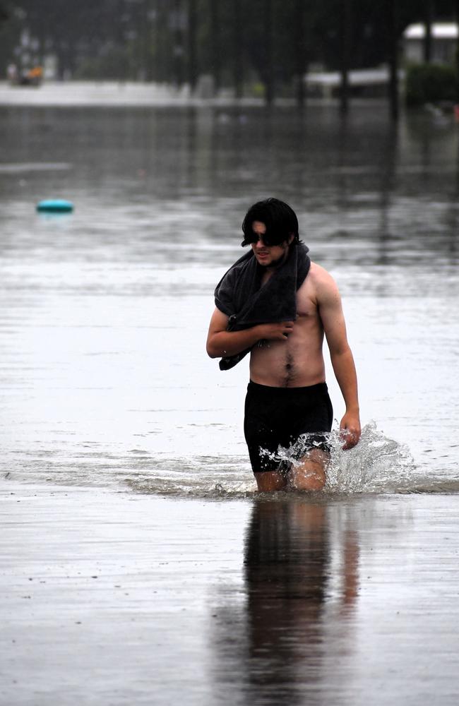 A victim of the flooding disaster in Ingham. The floods in Hinchinbrook Shire, North Queensland. Picture: Cameron Bates