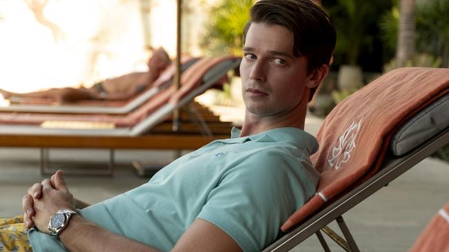 Patrick Schwarzenegger in White Lotus. Picture: Binge