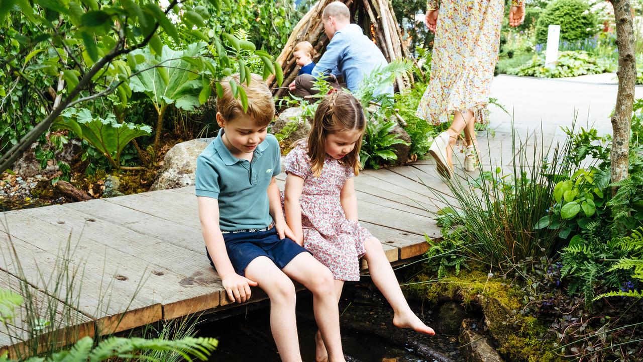 Prince George, Princess Charlotte and Prince Louis in privately taken photos as the Chelsea Flower Show in May 2019. Picture: Matt Porteous/Kensington Palace via Getty Images.