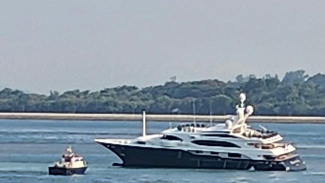 Clive Palmer's superyacht, Australia, has run aground off the coast of Singapore. Picture: X