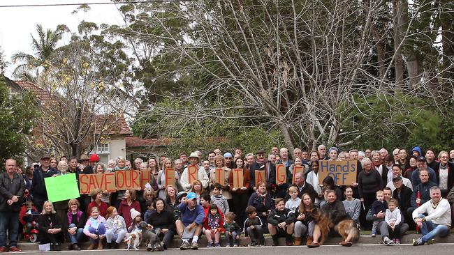 Residents rallied outside the historic house in Pymble to oppose the development last year.