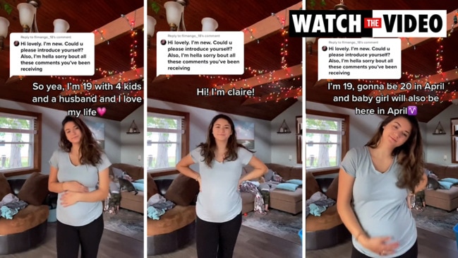 Mum, Claire, shared a video to TikTok saying she "manifested" her life with four kids and a husband.