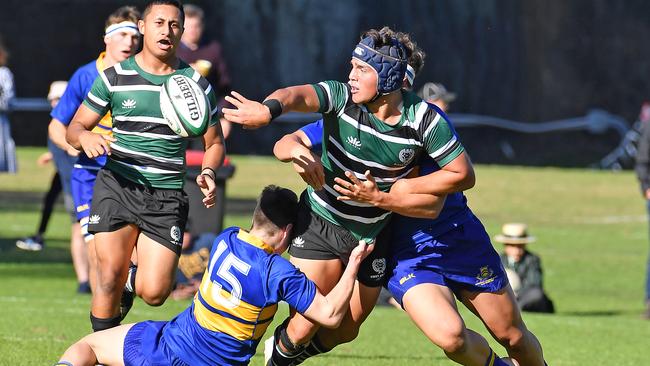 Brisbane Boys College player Dimitrius Williams GPS First XV rugby between Brisbane Boys College and Toowoomba Grammar School. Saturday July 17, 2021. Picture, John Gass