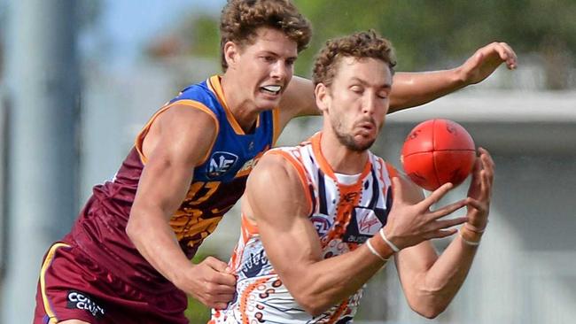 IN ACTION: Lions Tom Fullarton, in a NEAFL game against the Giants at Maroochydore. Picture: Patrick Woods