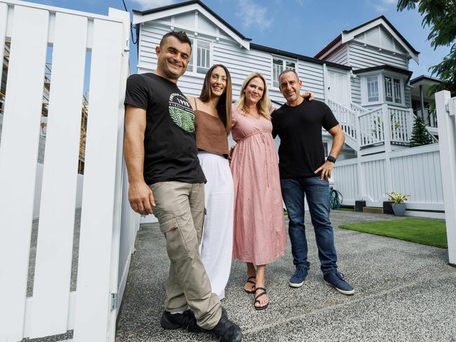 John and Eirini Fronis with Ilias and Katie Tsangaris who partnered up their savings to make their real estate investment dream a reality. Picture Lachie Millard