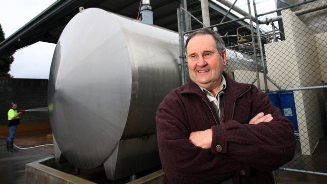 Burnie Mayor Alvwyn Boyd outside the National Foods cheese factory at Burnie