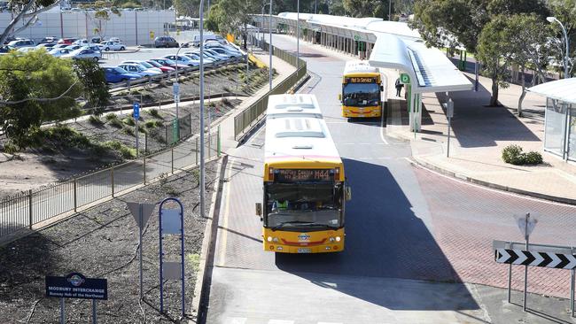 The existing O-Bahn line will offer an almost uninterrupted journey to Modbury when the tunnel opens. Picture: Stephen Laffer