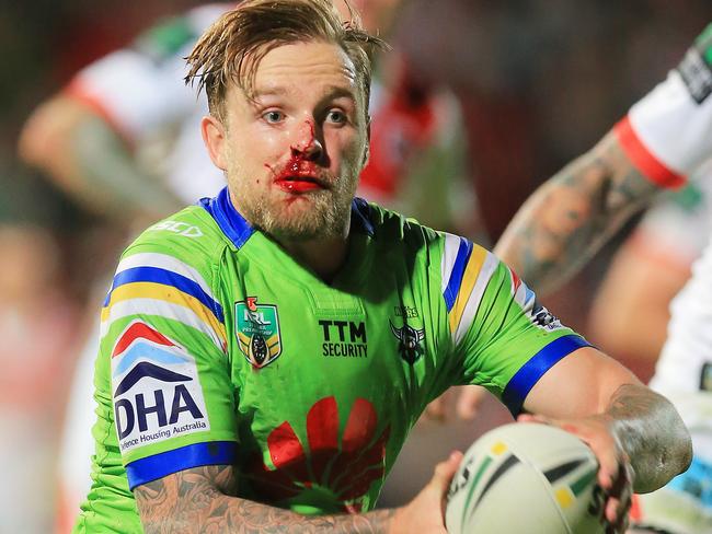 Blake Austin had his nose smashed against the Dragons. Picture: Mark Evans