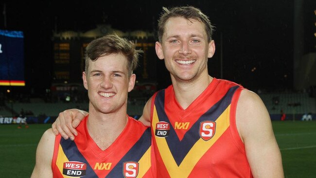 CMS Crows gun Murphy Short (left) with teammate Ben Edwards. Picture: CMS Crows Football Club