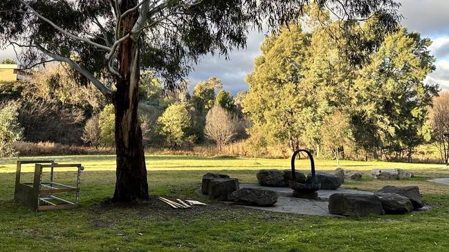 The firepit where the incident took place. Picture: Sam Turner