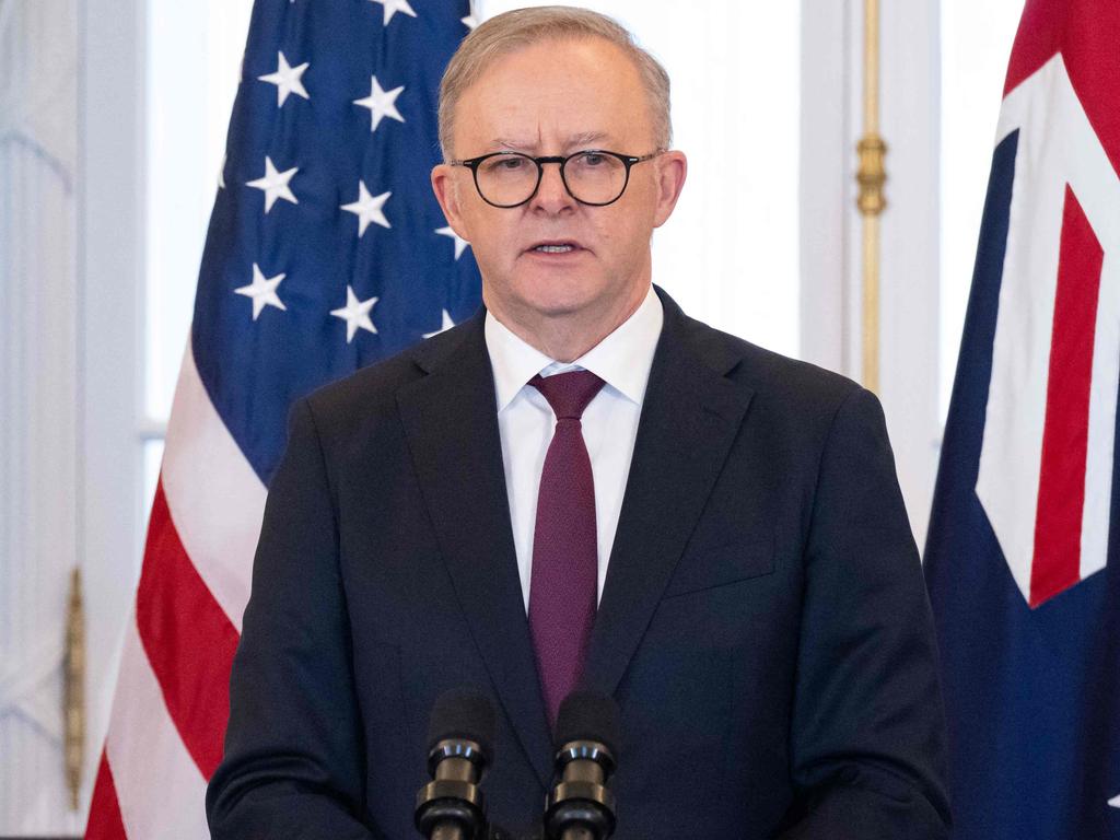 Australian Prime Minister Anthony Albanese speaks during a State Luncheon hosted by the State Department in Washington, DC. Picture: AFP