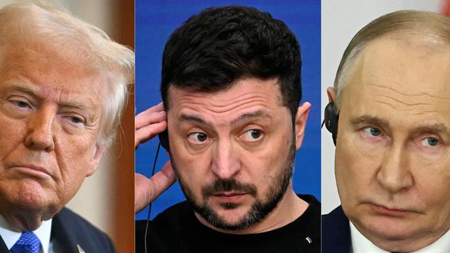 Donald Trump, Volodymyr Zelensky and Vladimir Putin.