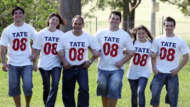 Tom Tate and his family at home launching his 2008 tilt at the mayoralty.