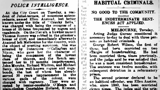 Newspaper articles about Bella’s life and crimes. Pictures: Trove