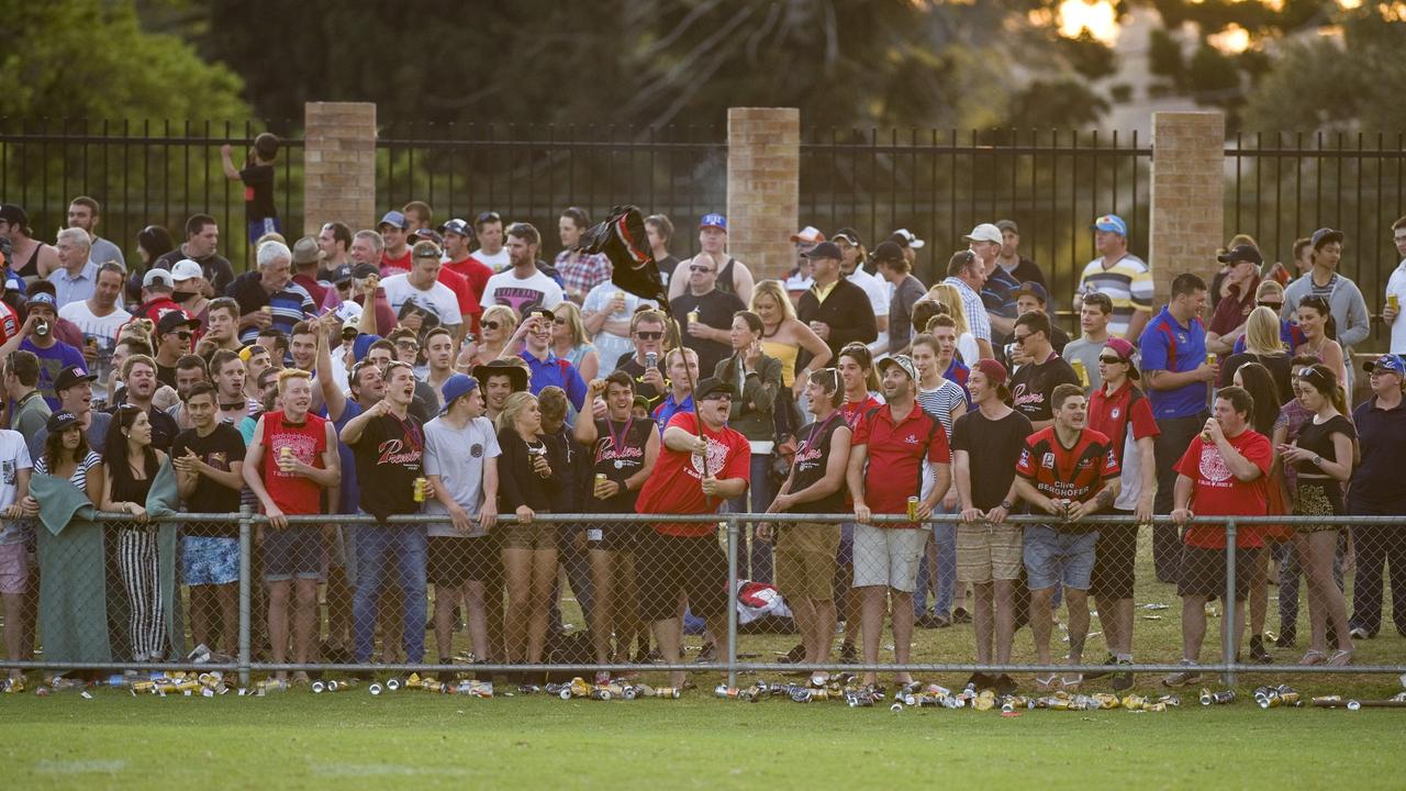 Valleys supporters, Gatton Hawks v Valleys Roosters, Toowoomba Rugby League grand final at Clive Berghofer Stadium, Sunday, September 01, 2013. Photo Kevin Farmer / The Chronicle