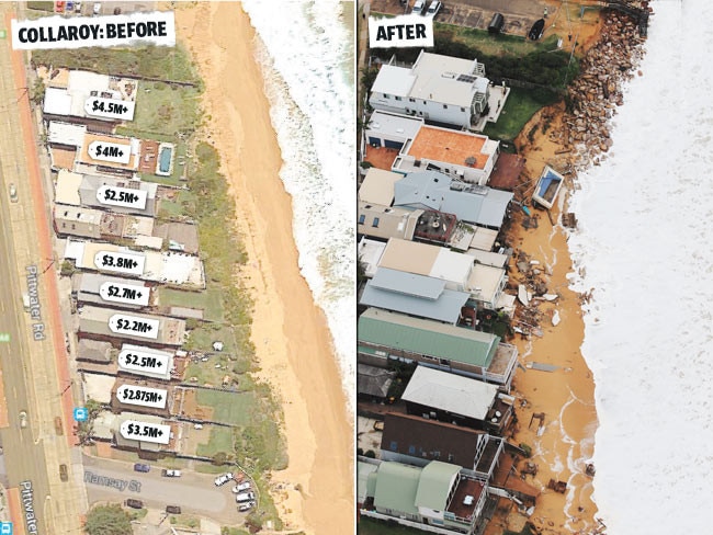 The section of beachfront, showing house price values.