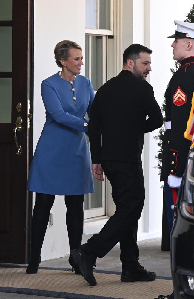 Ukraine's President Volodymyr Zelensky leaves the White House after meeting with US President Donald Trump, in Washington, DC.