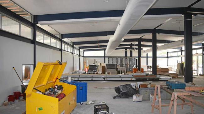 The baggage claim is near completion, and will include a 3D augmented reality, to keep passengers occupied while waiting for their bags. Picture: Georgia Simpson