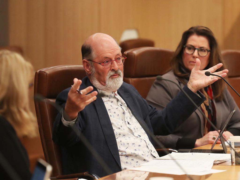 Rob Valentine, Independent member for Hobart, at the Legislative Council inquiry into problems with Tasmania’s prison system. Picture: Nikki Davis-Jones