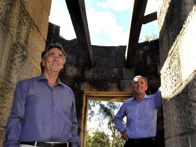 Michael and Peter Fox at the old church in Old Sydney Town back in 2013.