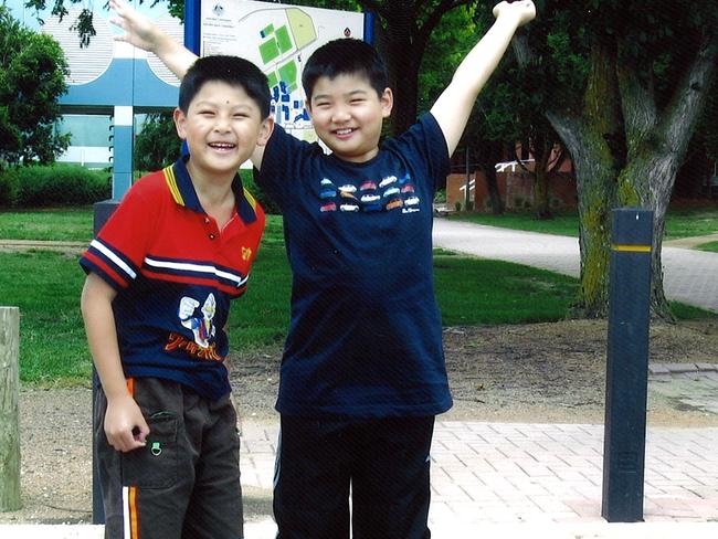 The Lin brothers Terry, 9, and Henry, 12, two years before they were brutally murdered in their family’s home in Epping, Sydney, in 2009.