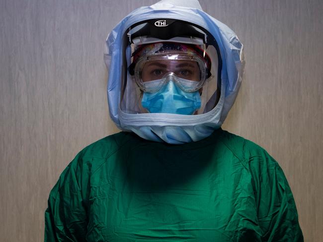 Medical workers will continue to need heavy duty personal protective equipment to guard gainst COVID-19 until a vaccine is found. Picture: AFP