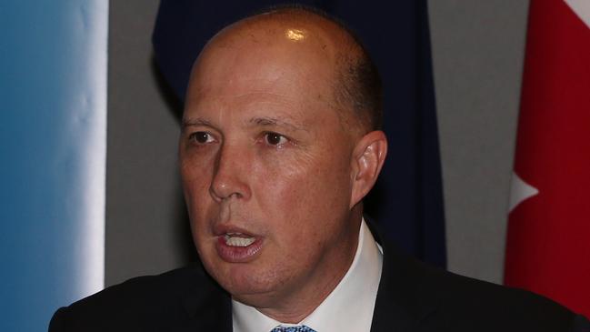 Home Affairs Minister Peter Dutton at the2018 Five Country Ministerial Meeting at Surfers Hilton hotel on the Gold Coast. Picture Glenn hampson