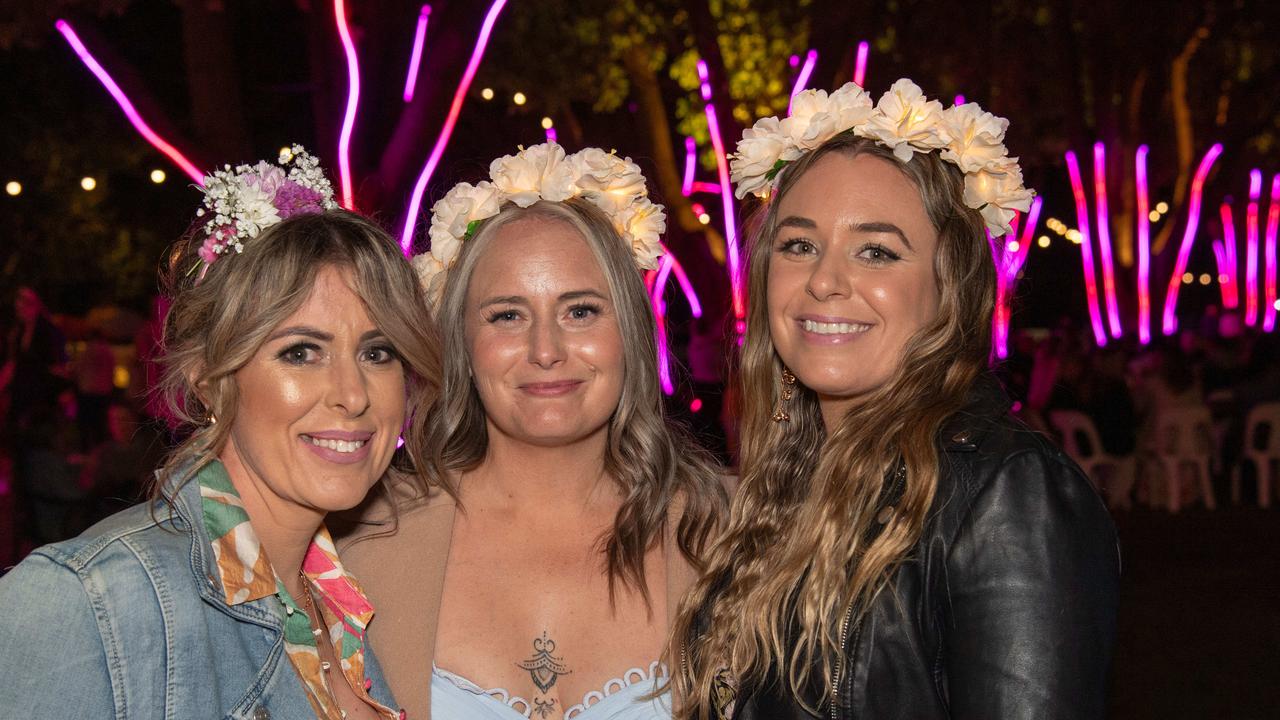 (From left) Ki-Yee Bailey, Allanah Winter and Erin Schipp. Toowoomba Carnival of Flowers Festival of Food and Wine. Friday, September 13, 2024. Picture: Nev Madsen