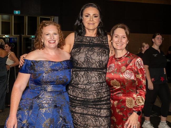 Jacki Whittaker, Lorna Lockhart and Leah Scheepers at Mackay Mayor's Charity Ball Saturday 10 May 2025 Picture: Michaela Harlow