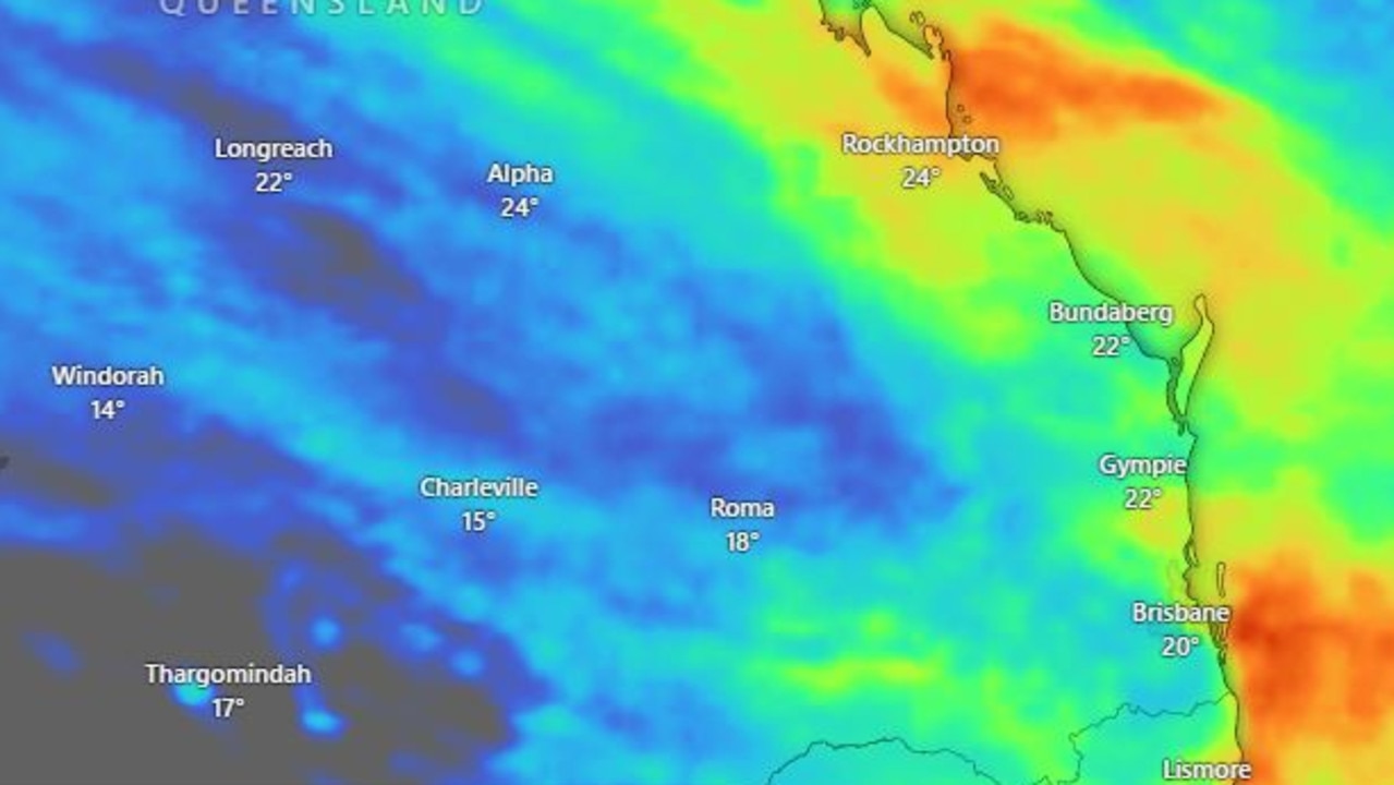 Rainfall totals over 100mm are forecast for central and southeast Queensland over the next week. Picture: Windy