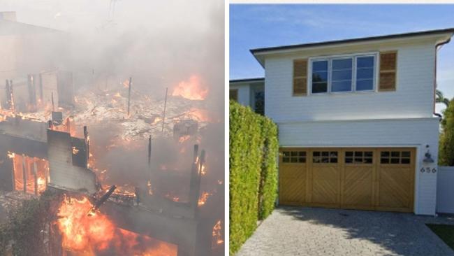 The $US6.5m home of actors Adam Brody and Leighton Meester has been completely destroyed