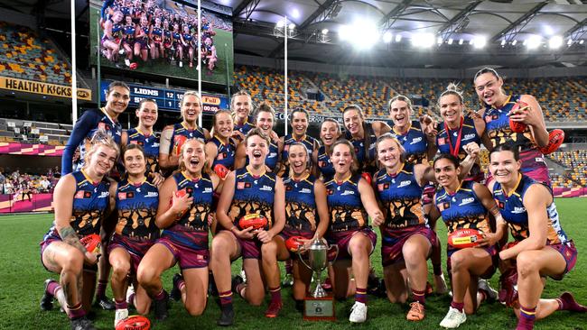 The Brisbane Lions would ideally host a home grand final at the Gabba but it may be booked by Sheffield Shield cricket. Picture: Bradley Kanaris/AFL Photos/via Getty Images