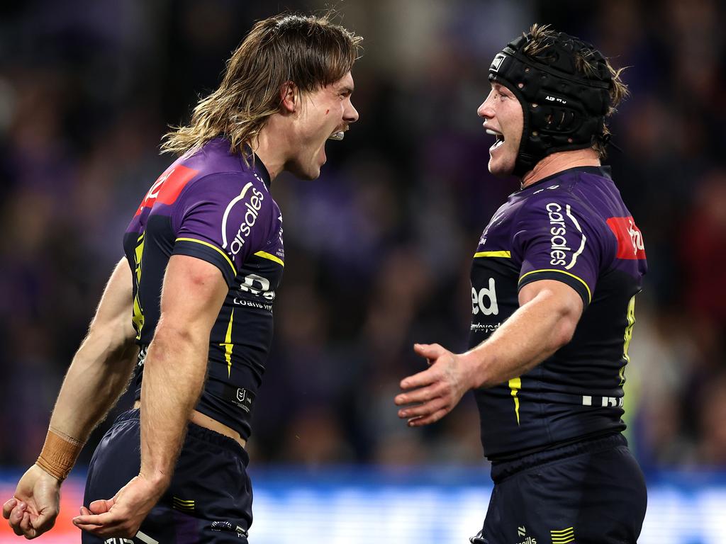 Ryan Papenhuyzen (L) is set to re-sign with the Storm. Picture: Cameron Spencer/Getty Images