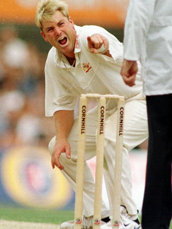 Bowler Shane Warne during the sixth test of 1997 England v Australia series at The Oval in London.