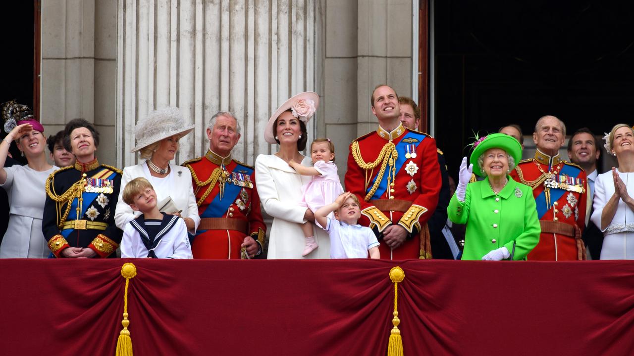 Zara Tindall (left) seen with members of the British royal family at Trooping of the Colour in 2016. Picture: Ben A. Pruchnie/Getty Images