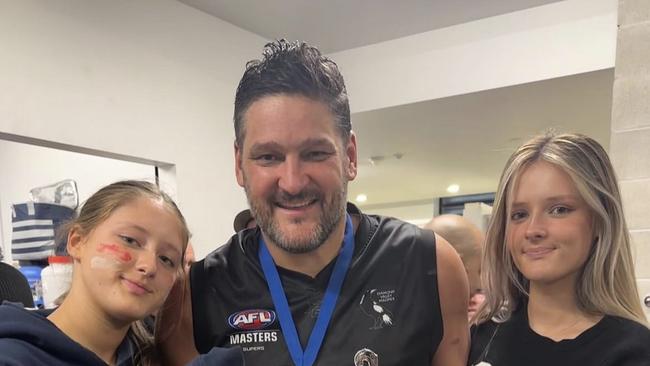 Brendan Fevola with his daughters Leni and Lulu. Photo: Instagram.