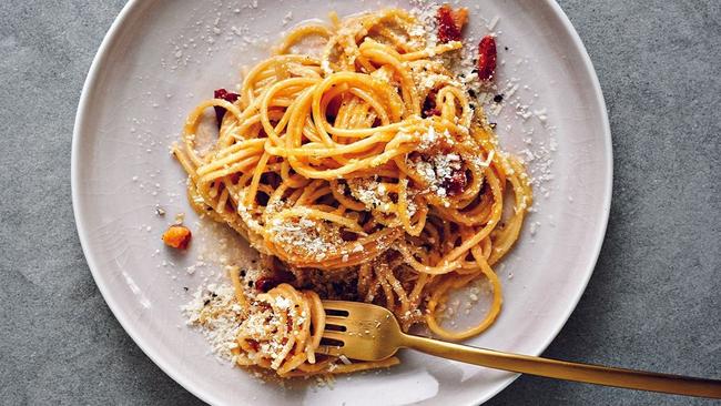 Wellness guru Gwyneth Paltrow's healthy carbonara. Picture: Supplied