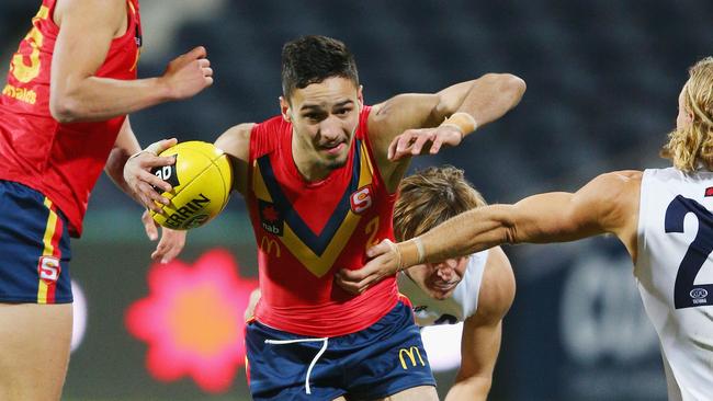 Izak Rankine bursts away for South Australia last year. Pic: Getty Images